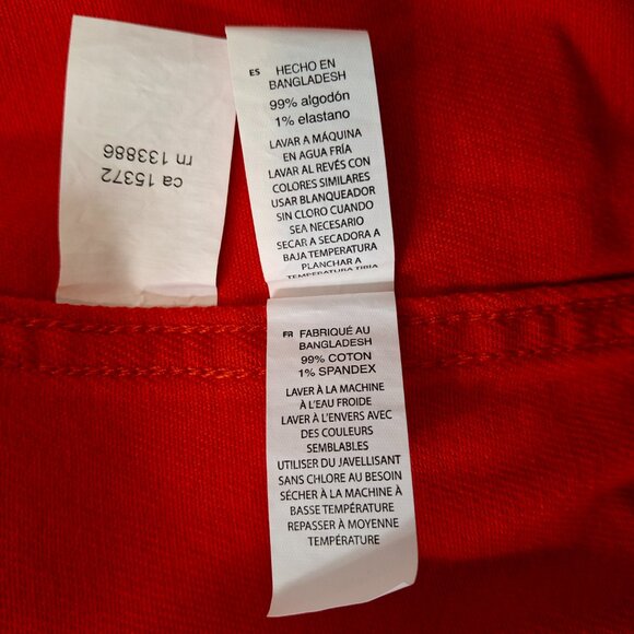 Womens Oversized Utility Jacket Sz S Bright Red Casual Classic - Picture 16 of 16